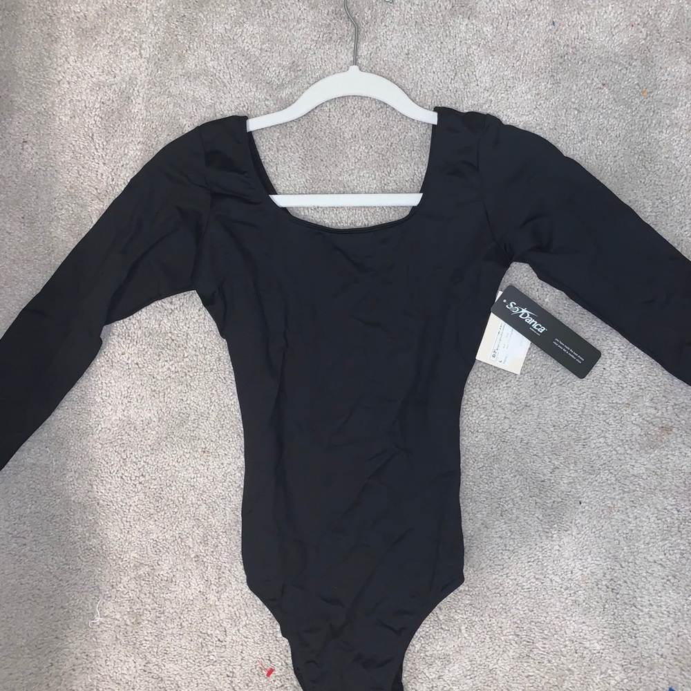 Large Long Sleeve Black Leotard